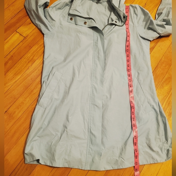 Eileen Fisher lightweight hooded windbreaker coat. Light blue. Oversized size S. - Picture 11 of 12